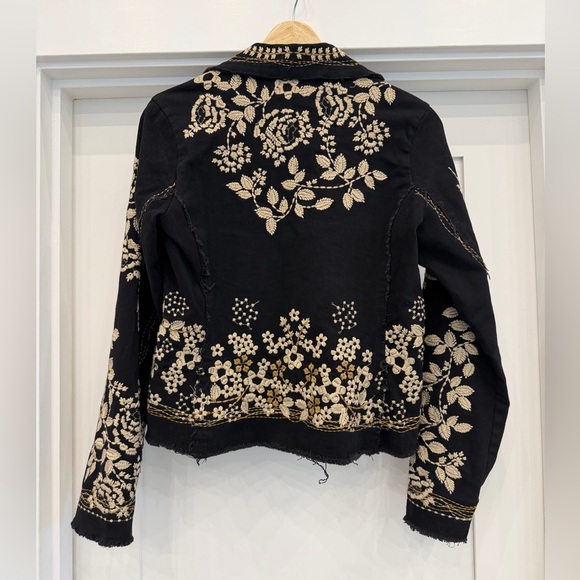 Rare Vintage DB Sport Jacket Women's Small Embroidered Black Blazer Floral - Picture 3 of 13